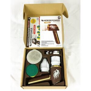 Horsepower Gold Waterproof Power Scrubber 5 Brush Heads Cordless Rechargeable